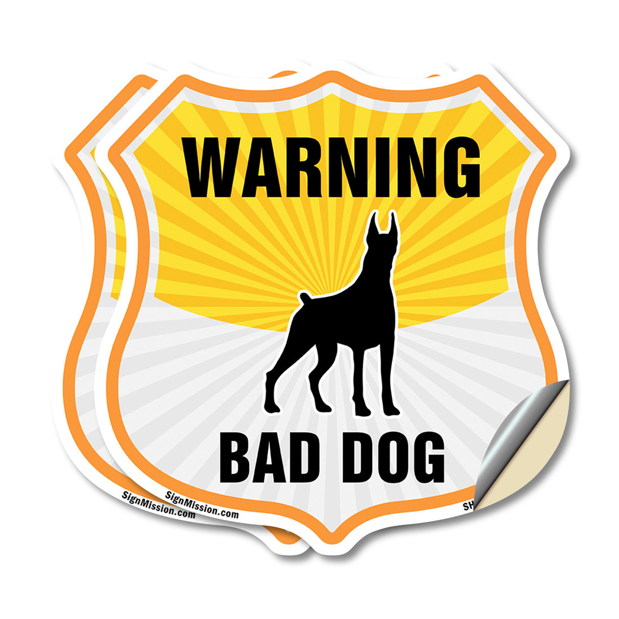 Beware Of Dog Shield Sign Warning Bad Dog
