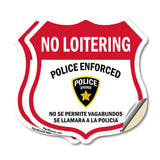 Bilingual No Loitering Police Enforced No Se Permite Vagabundos Se Llamara A La Policia (English / Spanish)