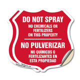 Bilingual No Spray Do Not Spray No Chemicals Or Fertilizers On This Property No Pulverizar (English / Spanish)