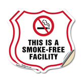 No Smoking Shield Label Set This Is A Smoke Free Facility
