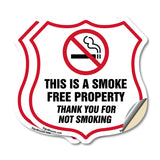 No Smoking Shield Sign This Is A Smoke Free Property Thank You For Not Smoking