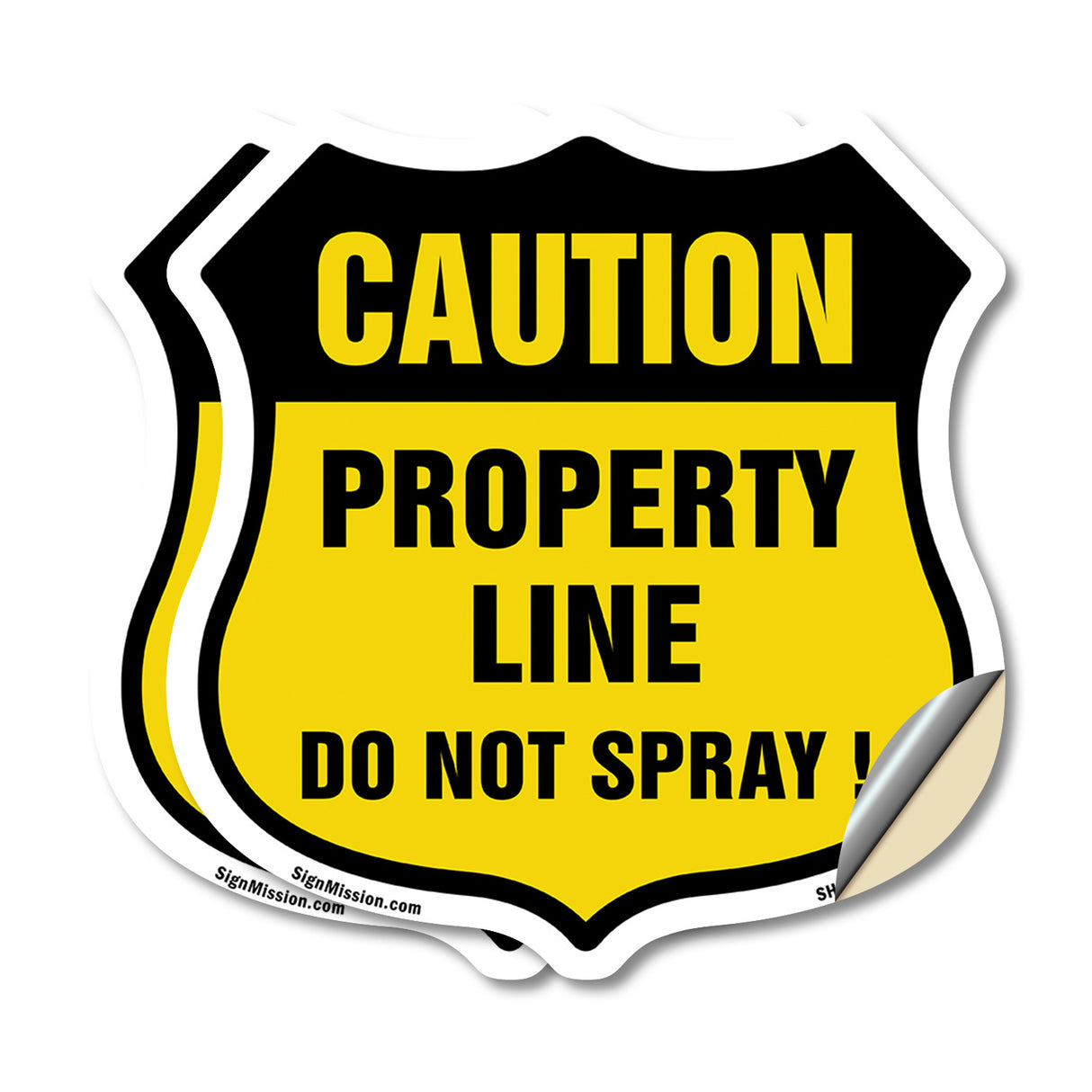 No Spray Shield Sign Caution Property Line Do Not Spray