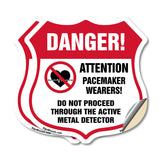 Pacemaker Wearers Danger! Attention Pacemaker Wearers. Do Not Proceed Through The Active Metal Detector
