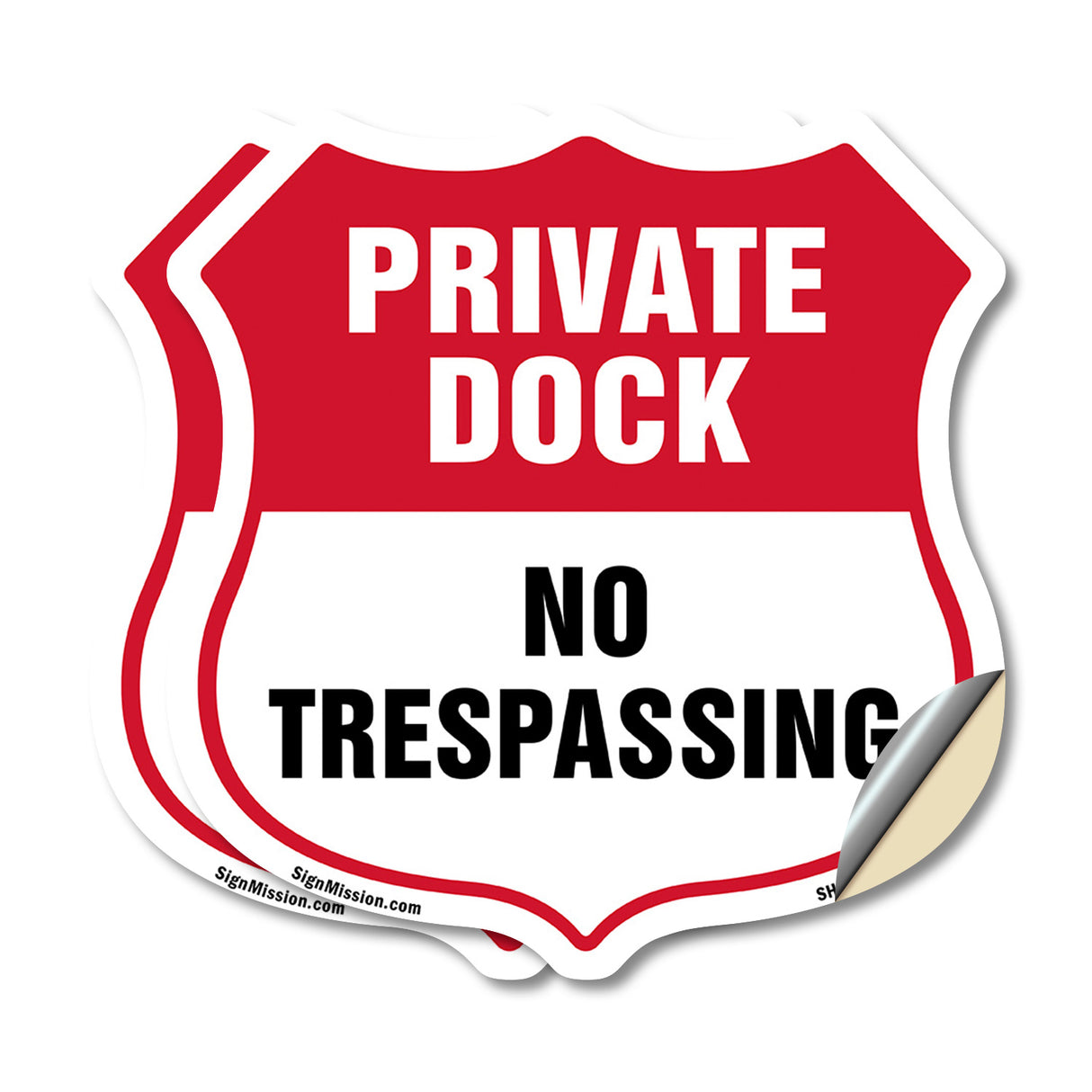 Private Dock Shield Sign No Trespassing