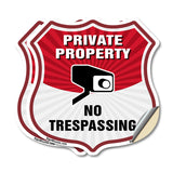 Private Property Shield Sign No Trespassing