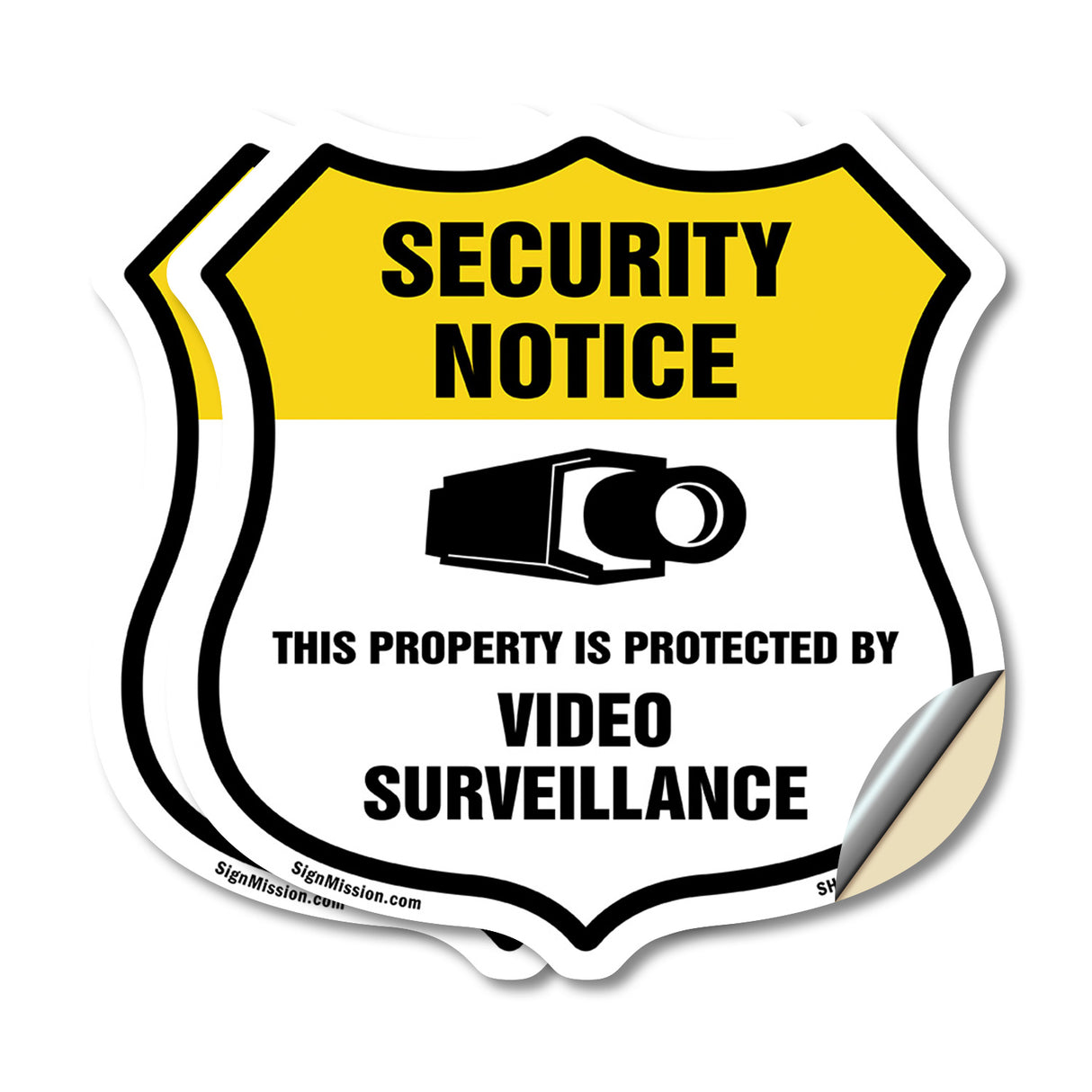 Security Notice Shield Sign This Property Is Protected By Video Surveillance