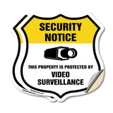 Security Notice Shield Sign This Property Is Protected By Video Surveillance