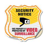 Security Notice Shield Sign This Property Is Protected By Video Surveillance