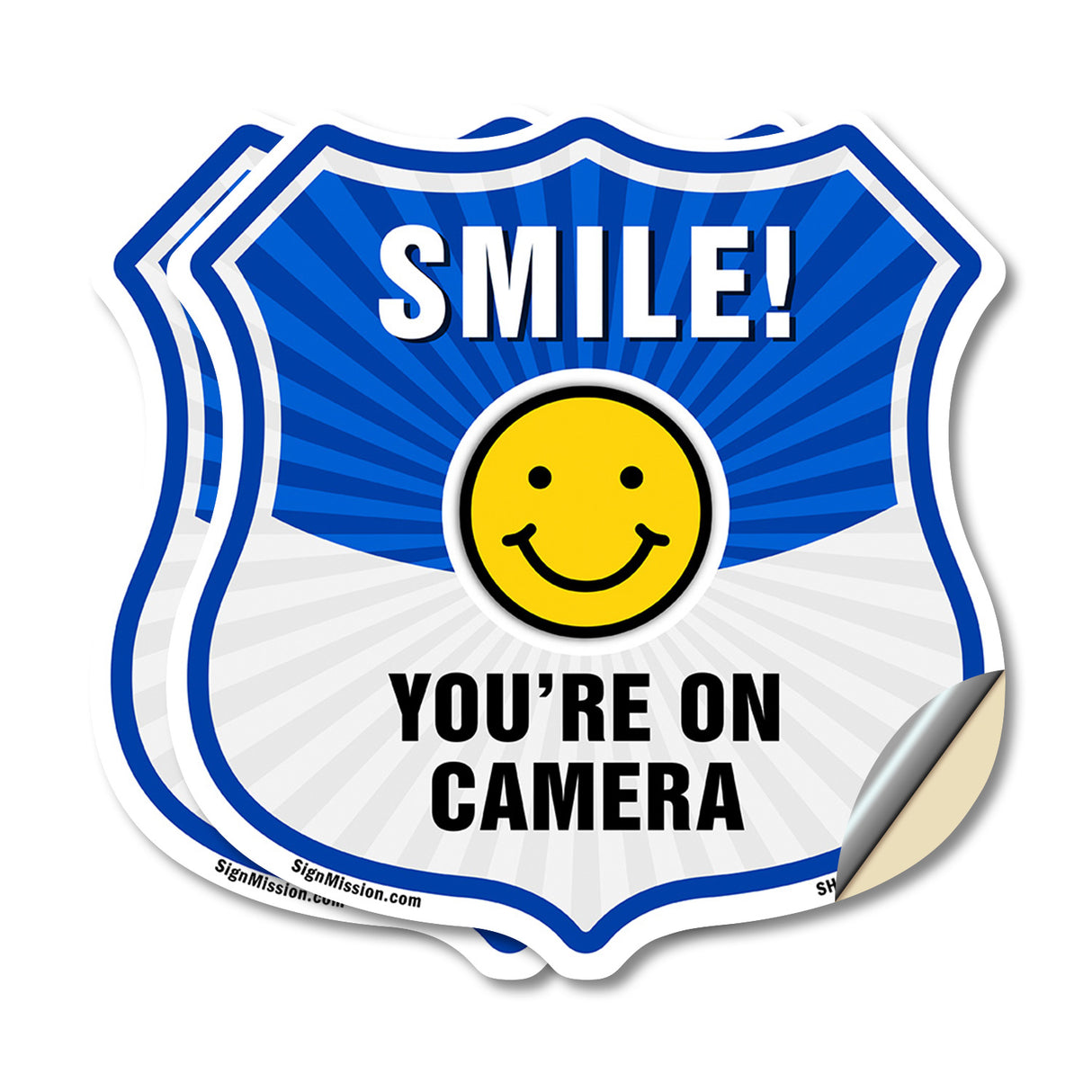 Smile You're On Camera Shield Sign Smile You're On Camera