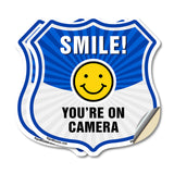 Smile You're On Camera Shield Sign Smile You're On Camera