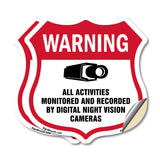 Video Surveillance Warning All Activities Monitored And Recorded By Digital Night Vision Cameras