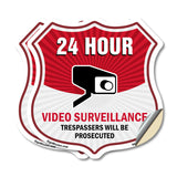 24 Hour Surveillance Shield Sign Video Surveillance Trespassers Will Be Prosecuted