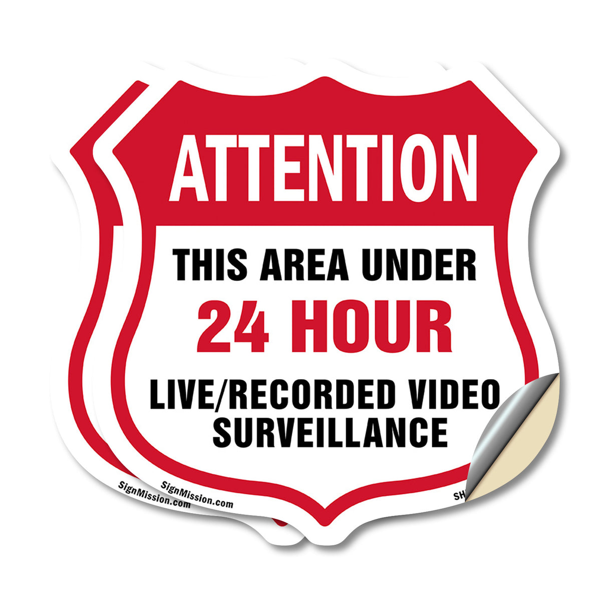 Attention This Area Under 24 Hour Live Recorded Video Surveillance