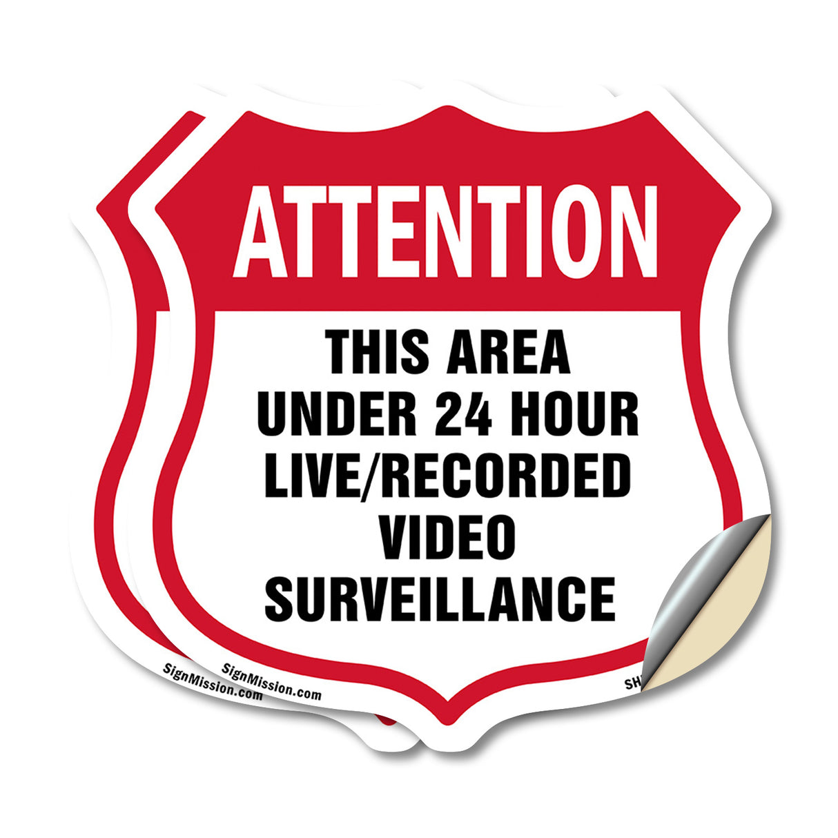 Attention This Area Under 24 Hour Live Recorded Video Surveillance