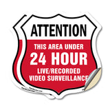 Attention This Area Under 24 Hour Live Recorded Video Surveillance