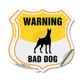 Beware Of Dog Shield Sign Warning Bad Dog