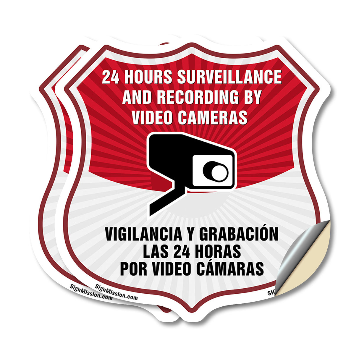 Bilingual 24 Hour Surveillance 24 Hour Surveillance And Recording By Video Cameras Vigilancia Y Grabacion (English / Spanish)