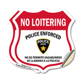 Bilingual No Loitering Police Enforced No Se Permite Vagabundos Se Llamara A La Policia (English / Spanish)
