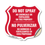 Bilingual No Spray Do Not Spray No Chemicals Or Fertilizers On This Property No Pulverizar (English / Spanish)