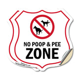 Dog Poop Shield Sign No Poop & Pee Zone