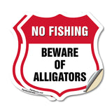 No Fishing Shield Sign Beware Of Alligators