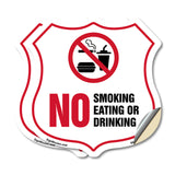 No Smoking Shield Sign No Smoking Eating Or Drinking