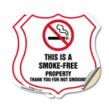 No Smoking Shield Sign This Is A Smoke Free Property Thank You For Not Smoking