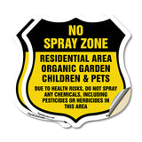 No Spray Shield Sign No Spray Zone Residential Area Organic Garden Children And Pets