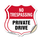 No Trespassing Shield Sign Private Drive