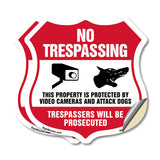 No Trespassing This Property Is Protected By Video Cameras And Attack Dogs Trespassers Will Be Prosecuted
