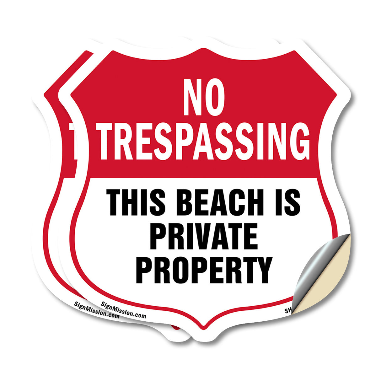 No Trespassing Shield Sign This Beach Is Private Property
