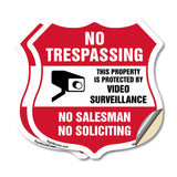 No Trespassing Sign This Property Is Protected By Video Surveillance No Salesman No Soliciting