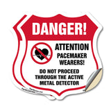 Pacemaker Wearers Danger! Attention Pacemaker Wearers. Do Not Proceed Through The Active Metal Detector