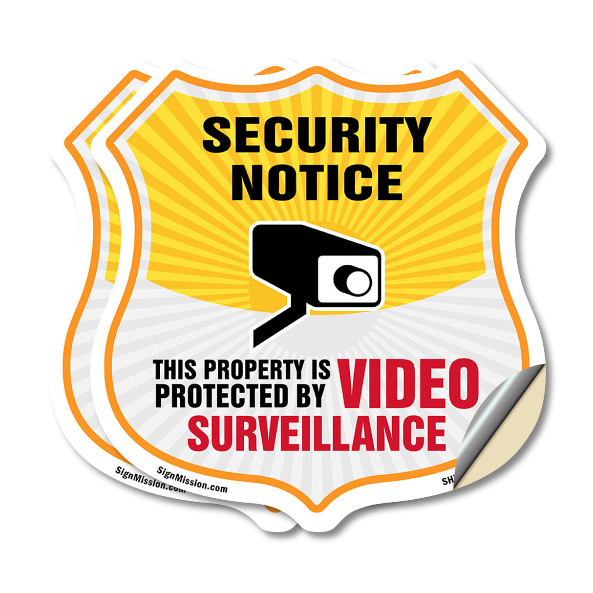 Security Notice Shield Sign This Property Is Protected By Video Surveillance