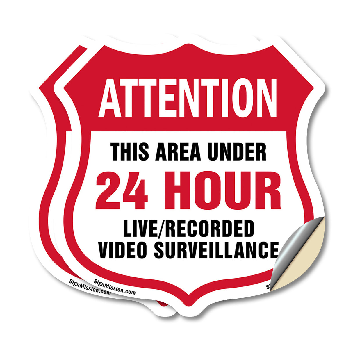 Attention This Area Under 24 Hour Live Recorded Video Surveillance