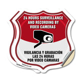 Bilingual 24 Hour Surveillance 24 Hour Surveillance And Recording By Video Cameras Vigilancia Y Grabacion (English / Spanish)