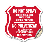 Bilingual No Spray Do Not Spray No Chemicals Or Fertilizers On This Property No Pulverizar (English / Spanish)