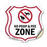 Dog Poop Shield Sign No Poop & Pee Zone