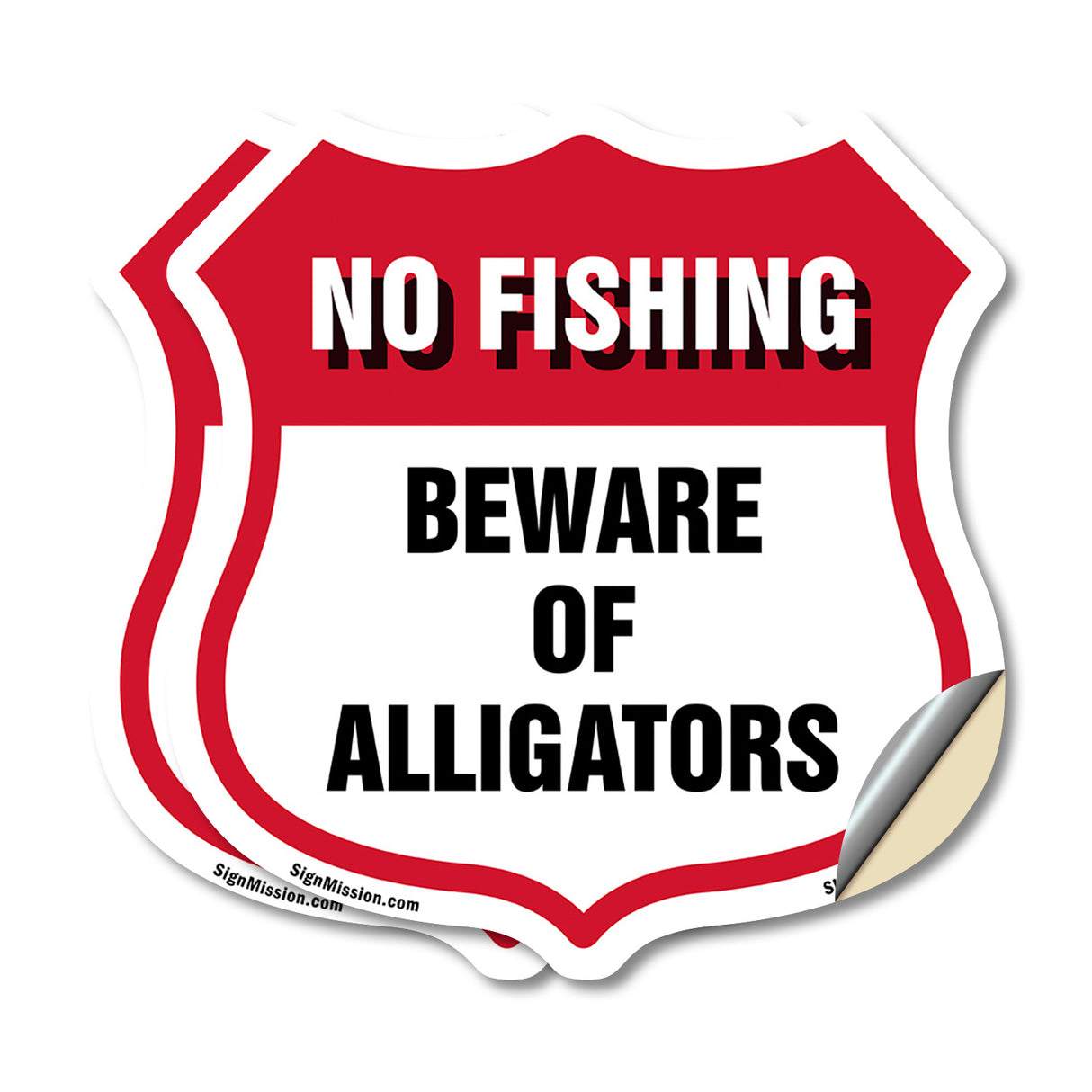 No Fishing Shield Sign Beware Of Alligators