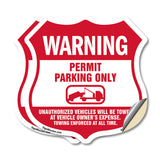 No Parking Without Permit Warning Permit Parking Only Unauthorized Vehicles Will Be Towed At Vehicle Owners Expense