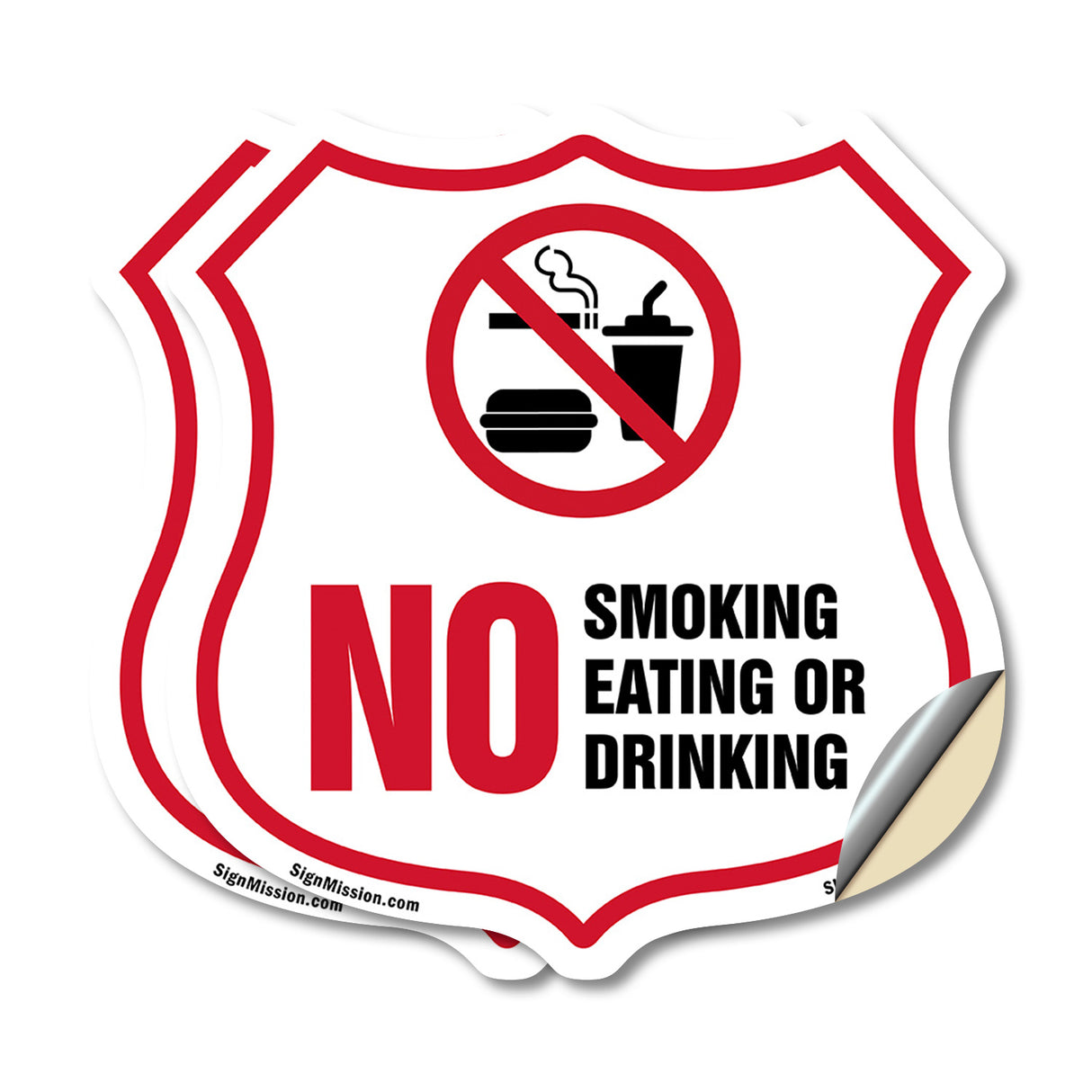 No Smoking Shield Sign No Smoking Eating Or Drinking