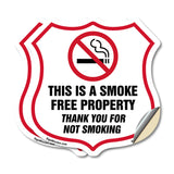 No Smoking Shield Sign This Is A Smoke Free Property Thank You For Not Smoking