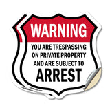 No Trespassing Warning You Are Trespassing On Private Property And Are Subject To Arrest