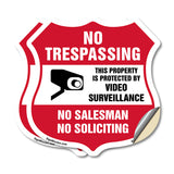 No Trespassing Sign This Property Is Protected By Video Surveillance No Salesman No Soliciting