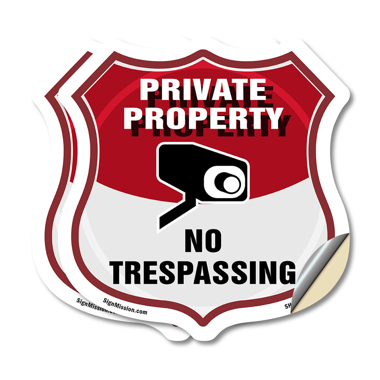 Private Property Shield Sign No Trespassing