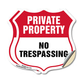 Private Property Shield Sign No Trespassing