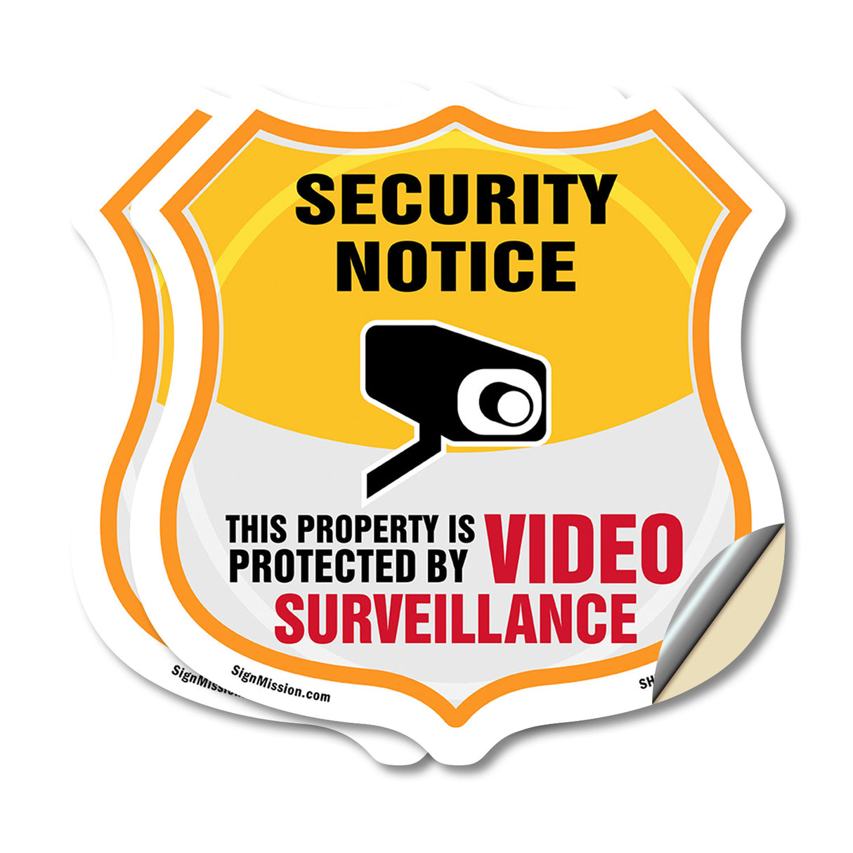 Security Notice Shield Sign This Property Is Protected By Video Surveillance