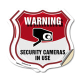 Video Surveillance Shield Sign Warning Security Cameras In Use