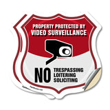 Video Surveillance Property Protected By Video Surveillance. No Trespassing Loitering Soliciting