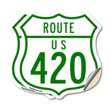 Route Marker Shield Sign Us 420